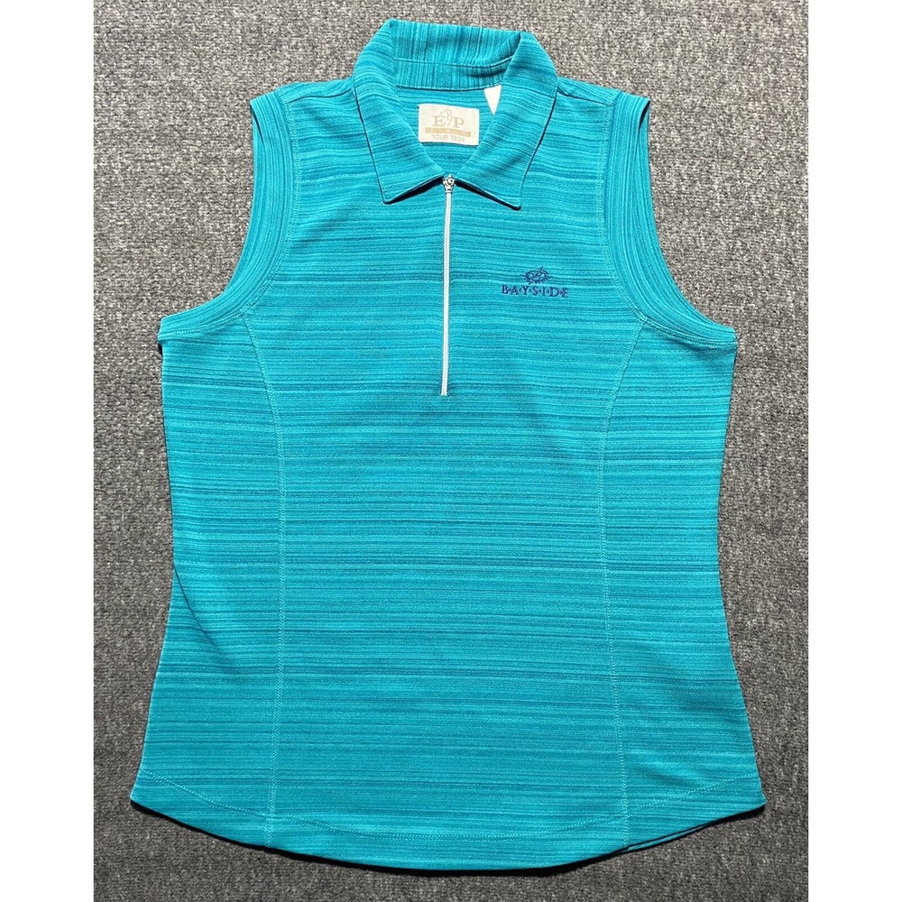 EP PRO Tour Tech Women's Golf Polo Zip Neck Sleeveless Stretch Top Size S/P
